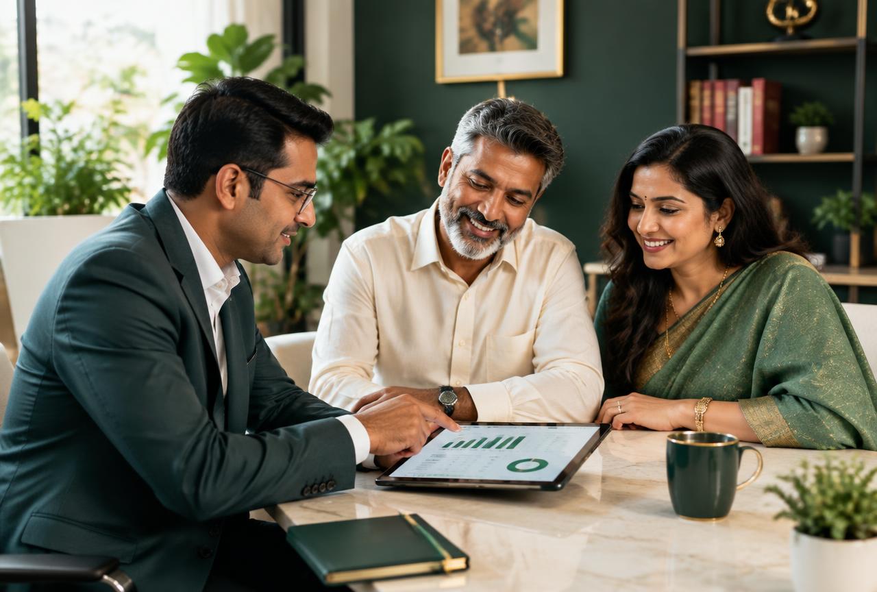 AGM Wealth advisor explaining SIF options to a family